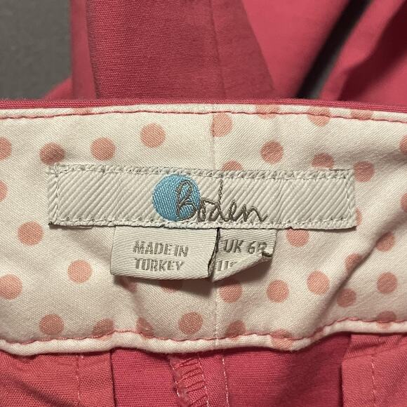Boden Pants Womens US 2R Pink Cropped Slim Fit Stretch Cotton Blend Casual Work - Picture 3 of 11